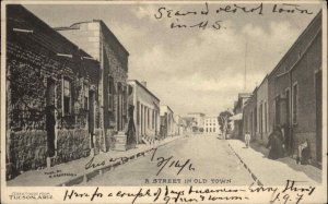 Tucson Arizona AZ Street in Old Town c1905 Postcard RPO CANCEL