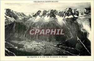 Old Postcard Chamonix Needles and the city views from the top of the Brevent