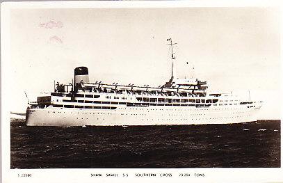 S.S. Shaw Savill - Southern Cross - Australian 1955 R.P.