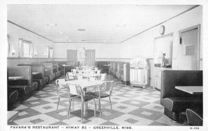 Greenville Mississippi Favara's Restaurant interior dining  vintage pc DD5489