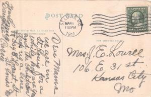 SPRINGFIELD ILLINOIS VIEW IN WASHINGTON PARK~B S BENNETT #1144 POSTCARD 1911 PM