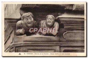 Old Postcard Vannes and his wife Old wood carving patterns