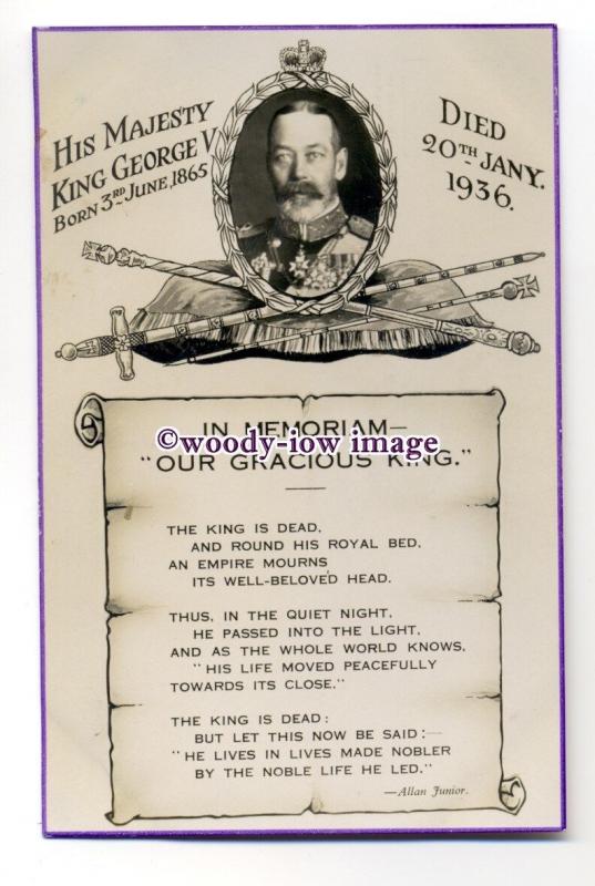 r1449 - King George V - In Memoriam - Our Gracious King - postcard