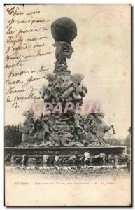 Old Postcard Beziers Fountain Titan by Injalbert