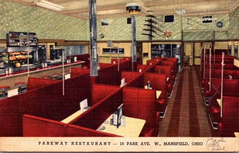 Ohio Mansfield Parkway Restaurant Interior 1949 Curteich