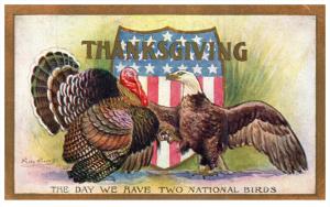 Thanksgiviing  Turkey  and Eagle Patriotic