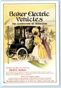 BAKER ELECTRIC VEHICLES Repro Advertising 1909 Electric Car ~1987 4x6 Postcard