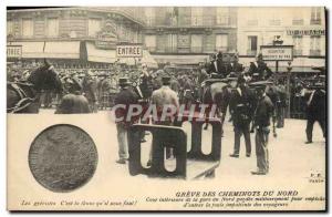 Old Postcard Greve railway Train du Nord inner court of the North railway sta...