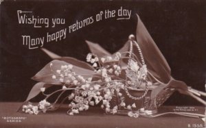 Wishing You Many Happy Returns Of The Day Rotograph 1909 Real Photo