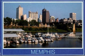 Tennessee Memphis Skyline and Marina From Mud Island