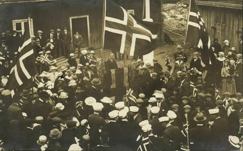 norway norge, Norwegian National Day 17th of May, Flags Patriotic (1910s) RPPC