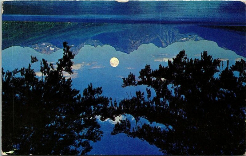 Moon Lake McDonald Glacier National Park Postcard Cancel PM Banff Alberta WOB 