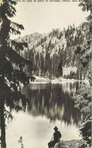 Santa Fe National Forest New Mexico 1940s Conoco Ad Postcard Santa Fe Lake