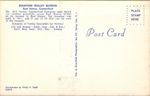 Vtg East Haven CT Branford Trolley Museum Open Bench Car 1414 Postcard