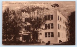 ST. PETERSBURG, Florida FL~ Roadside FLORIDAN APARTMENT HOTEL 1940s  Postcard