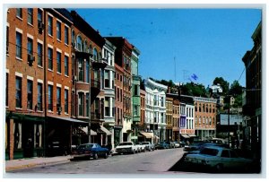 1986 Main Street Business Section Scene Galena Illinois Posted Cars Postcard