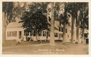 Webb's Mills ME Residence of C. Winslow Real Photo Postcard
