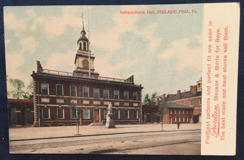 Postcards 2 Advertising Unused (1 bent) Ind Hall/Liberty Philadelphia PA LB