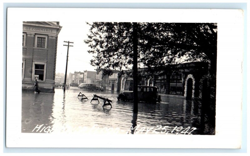 High River Flood May 1942 Alberta Canada Real Photo RPPC Postcard (FM1)