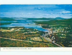 Pre-1980 AERIAL VIEW OF TOWN AT MOOSEHEAD LAKE Greenville Maine ME n3278