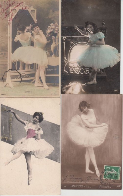 DANCING BALLET 250 Vintage Postcards mostly pre-1940 (L5689)