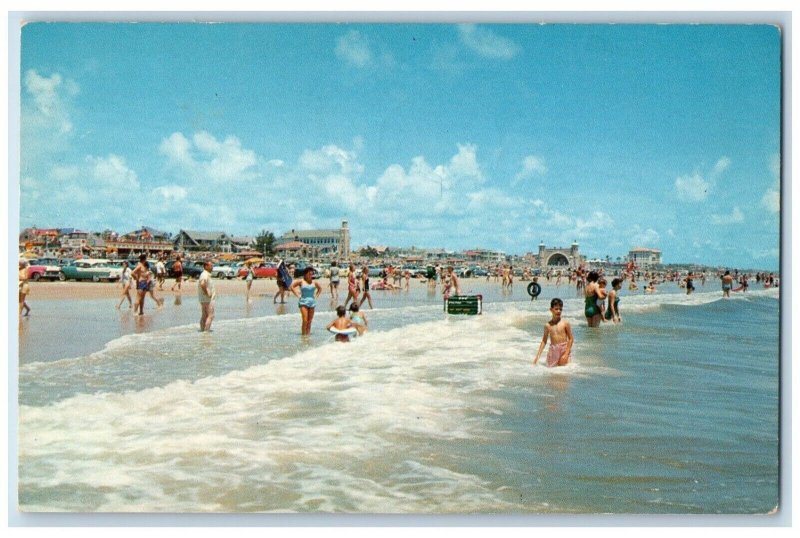 c1960 Surf White Sand Beach Bath Daytona Beach Florida Vintage Antique  Postcard