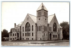 1940 ME Church Scene Street Oskaloosa Iowa IA RPPC Photo Posted Vintage Postcard