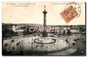 -11 Paris - Place de la Bastille and the July Column - Old Postcard