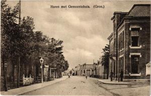 CPA AK Groningen Haren met Gemeentehuis NETHERLANDS (728424)