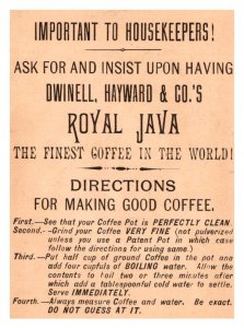 Royal Java Coffee , Dogs and cat ,  3 Trade Cards