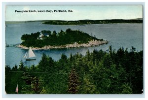 c1916 Pumpkin Knob, Casco Bay, Portland, Maine ME Antique Postcard