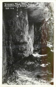 1940s Muscatatuck Indiana Vinegar Mills Trail Scene Cline RPPC Postcard 26-195