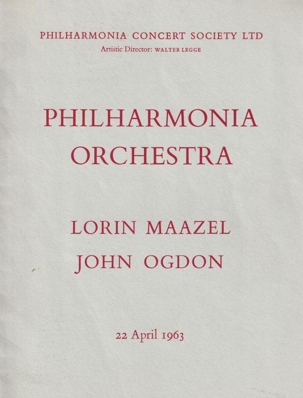 Lorin Maazel John Ogdon 1963 London Classical Theatre Programme