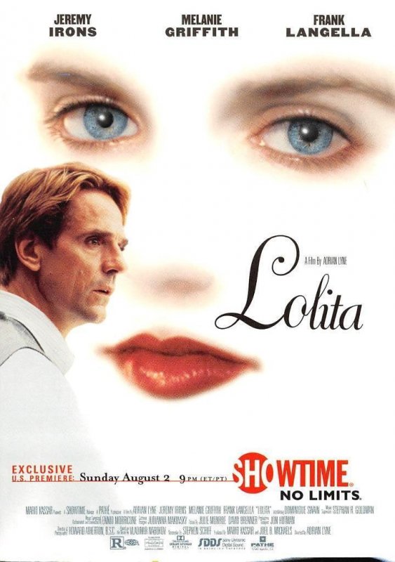 Showtime Movie Advertising LOLITA Jeremy Irons~Melanie Griffith 4¼'X 6' Postcard