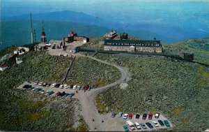 New Hampshire White Mountains Aerial View Summit House Hotel Mount Washington