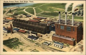 Oak Ridge Tennessee TN Steam Power Plant Factory Linen Vintage Postcard