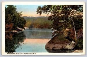 Lake Hopatcong New Jersey~Bear Pond~Scenic Shore Rocks~1920s Postcard