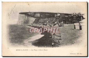 Old Postcard Mers les Bains The beach at high tide