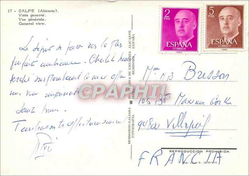 Postcard Modern Calpe (Alicante) General view