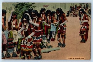Hopi Indians Postcard Hopi Snake Dance Pogan Ceremony Giving Thanks c1930's