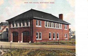 Winthrop Massachussetts New Fire House Vintage Postcard AA11358 