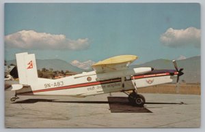 Aircraft~Royal Nepal Airlines~Pilatus PC-6/B2-H2 Turbo Porter~Vintage Postcard 