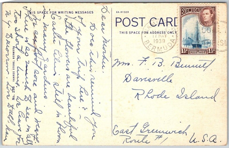 Somerset Bermuda 1939 Postcard Ely's Harbour