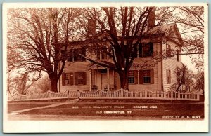 RPPC General Robinson Home Bennington Vermont VT DB F D Burt Photo Postcard J9