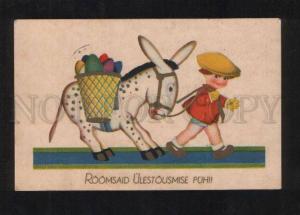 3070020 EASTER Boy & DONKEY vintage ART DECO PC