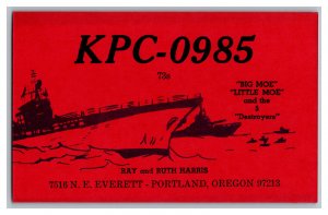 Postcard QSL Radio Card From Portland Oregon KPC-0985 