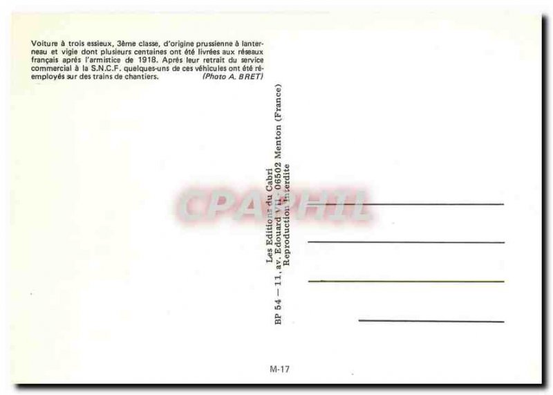 Postcard Modern Car 3rd class three axles