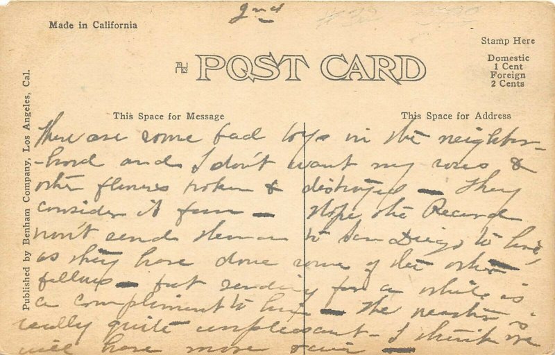 Los Angeles California c1910 Postcard Sample Line Alligator Farm