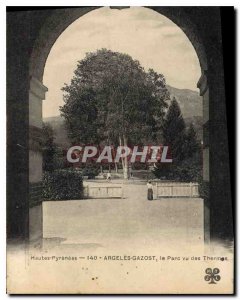 Postcard The Old Hautes Pyrenees Argeles Gazost seen Parc des Thermes