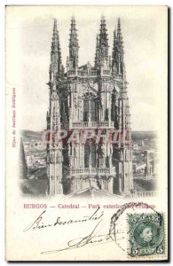 Old Postcard Burgos Cathedral Park Exterior del Crudero